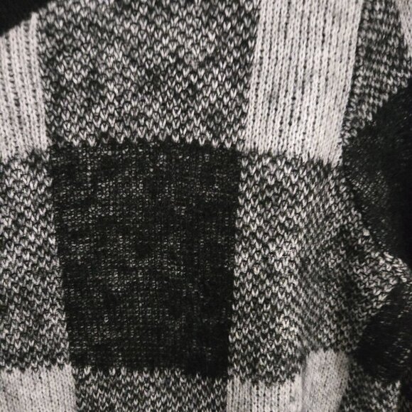 Banana Republic Black Buffalo Check Mohair Wool Blend Crewneck Sweater Size S - Picture 4 of 6